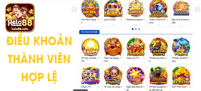 Điều khoản Helo88 cho các thành viên hợp lệ
